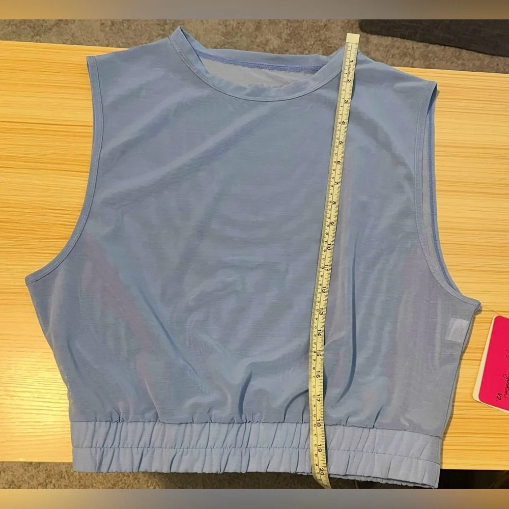 Jo+Jax Jenna Fairfax Crop Top Iris Blue Large – Dance Activewear Sleeveless NWT - Picture 8 of 10